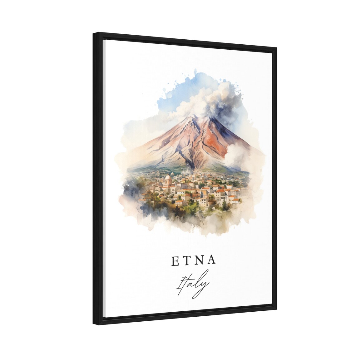Etna Italy Travel Poster, Custom Text Art Print - Image 2
