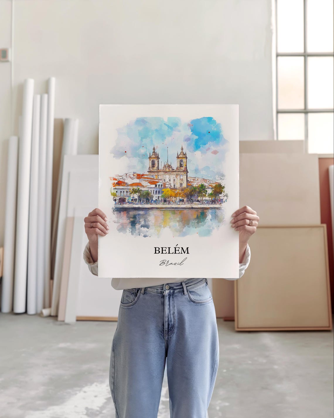 Belm Brazil Watercolor Travel Poster, Wall Art Print - Image 3