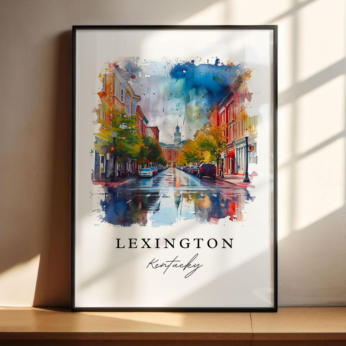 Lexington Kentucky Downtown Street Watercolor City Artwork Poster - Image 5