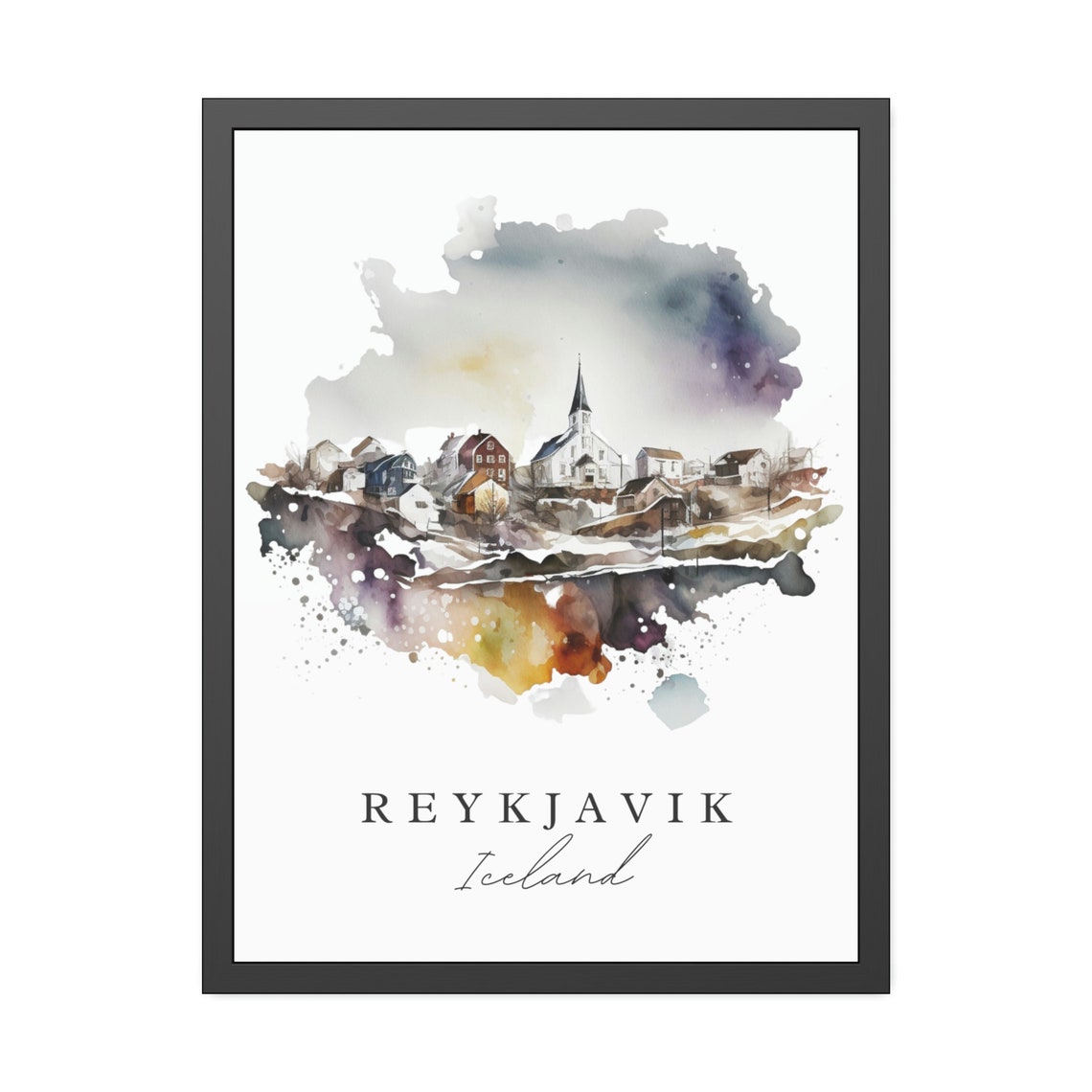 Reykjavik Traditional Travel Poster, Custom Text - Image 2