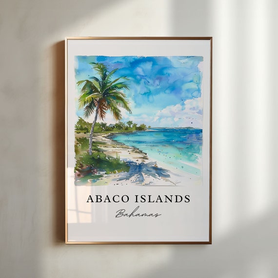 Abaco Islands Bahamas Travel Poster, Housewarming