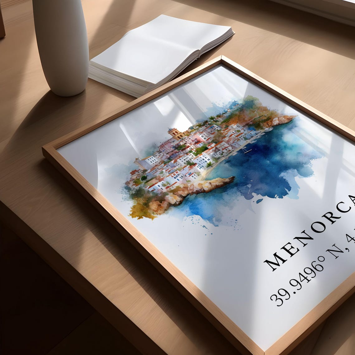 Menorca Spain Balearic Island Coast Watercolor Travel Poster - Image 5