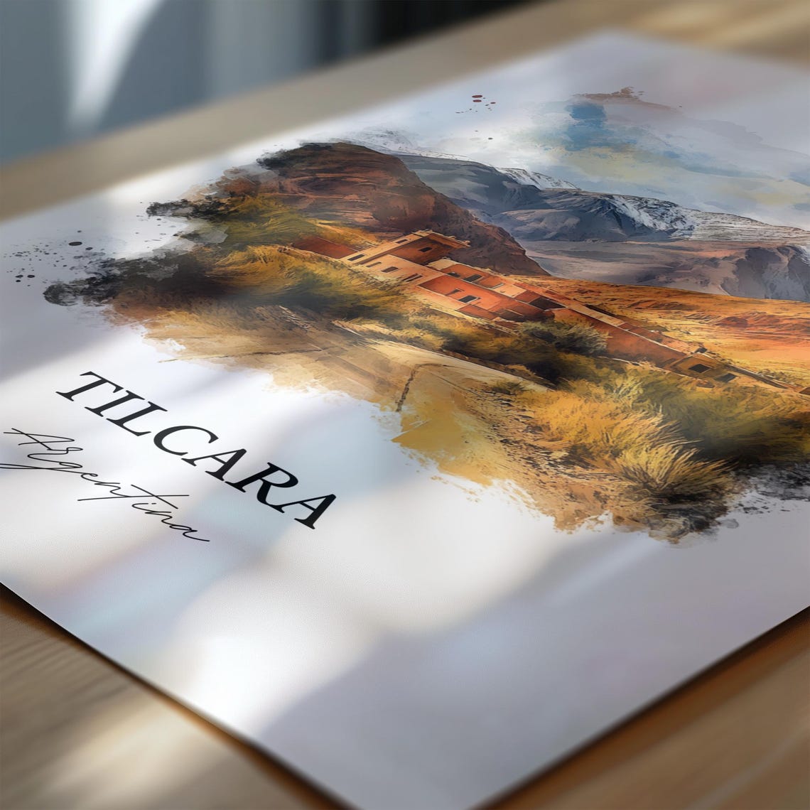 Tilcara Argentina Andean Village Watercolor Mountain Scene Poster - Image 6