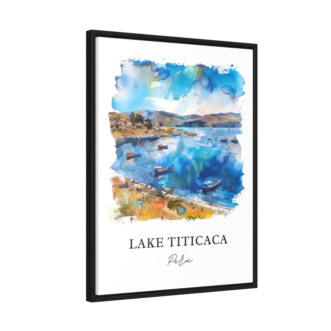 Lake Titicaca Wall Art Peru Print Watercolor Gift Travel Poster Housewarming - Image 2