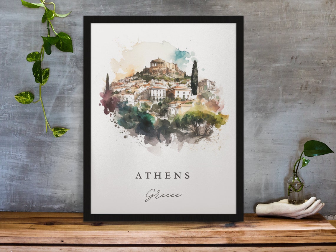 Athens Greece Travel Poster, Custom Text Personalized - Image 4