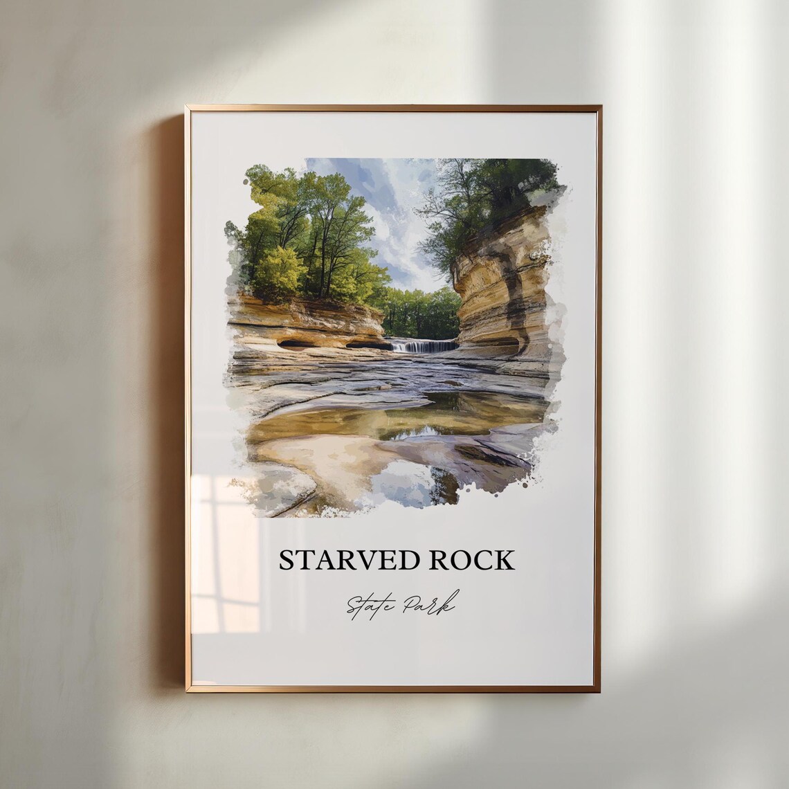 Starved Rock State Park Travel Poster, Illinois