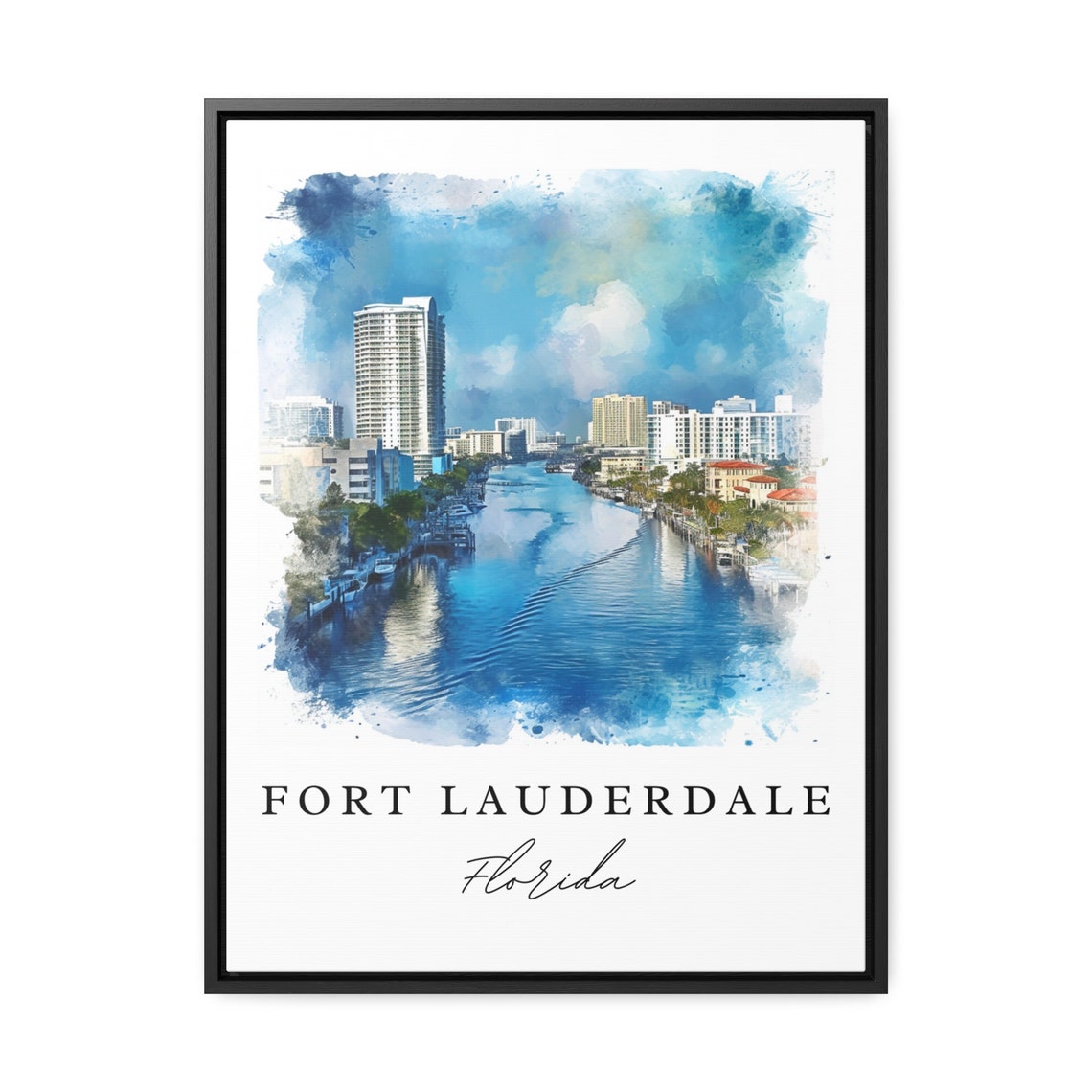 Fort Lauderdale Florida Intracoastal Waterfront Skyline Poster - Image 3