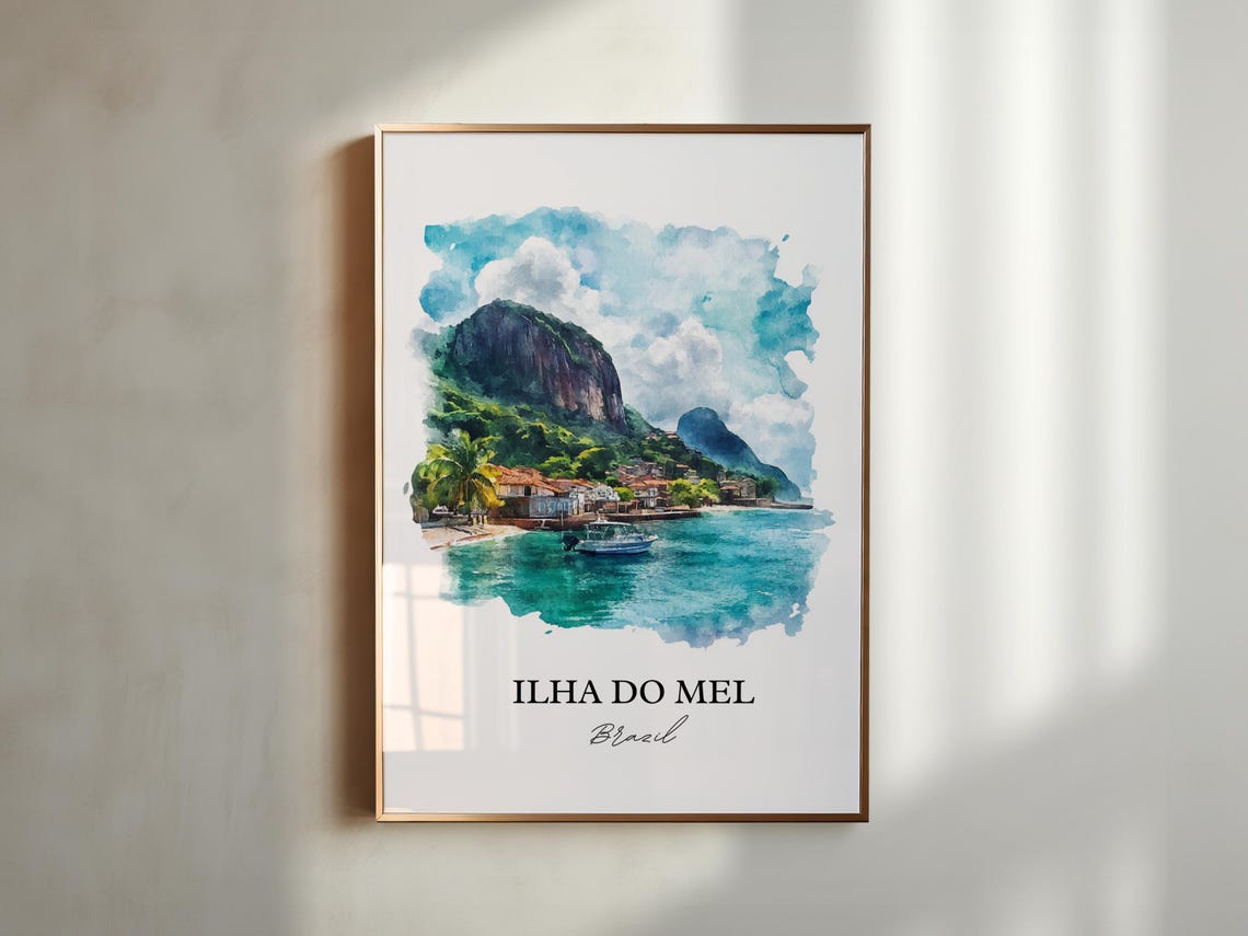 Ilha Do Mel Wall Art Paran Print Brazil Watercolor Gift Travel Poster Housewarming - Image 5