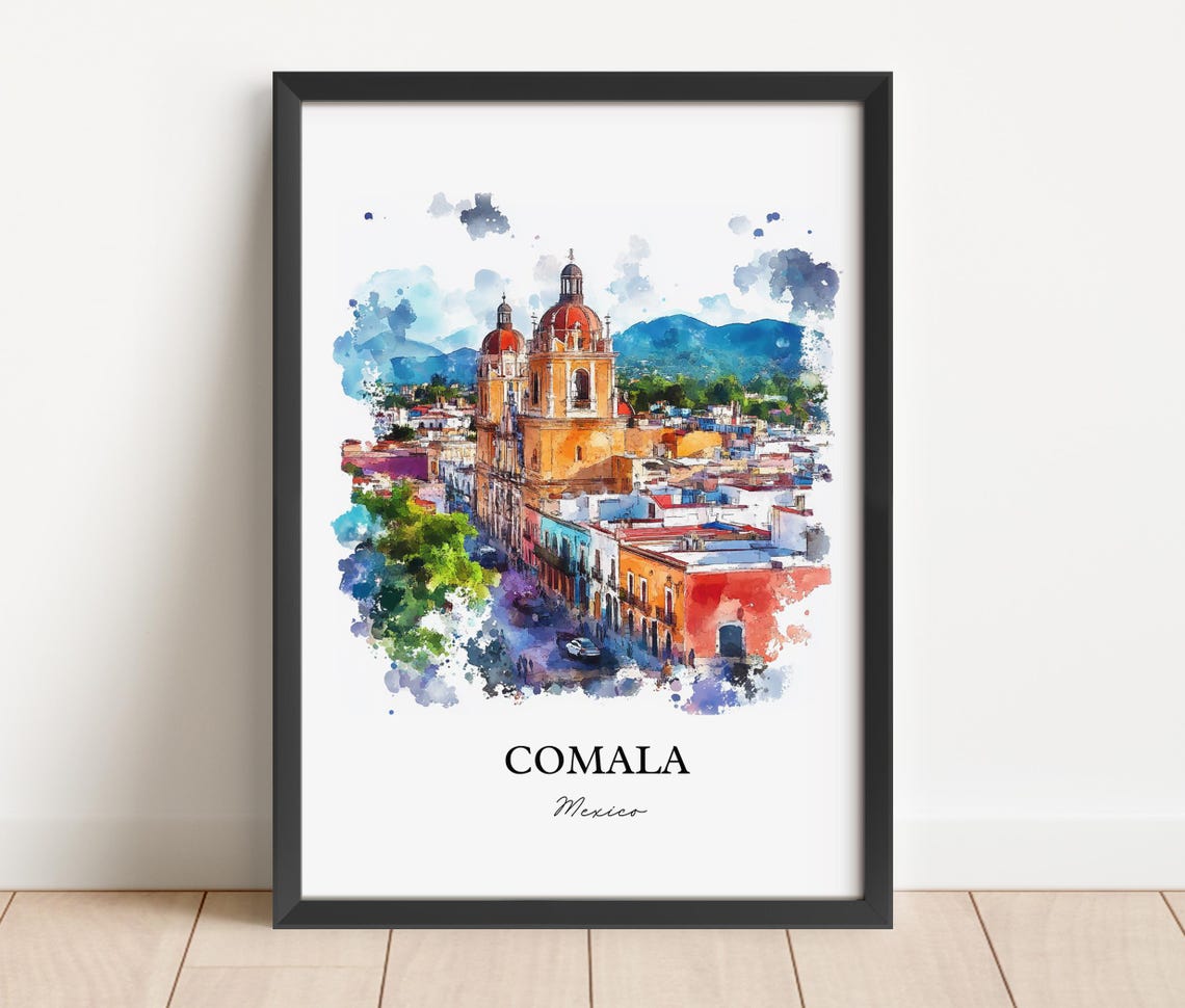 Comala Mexico Wall Art Colima Mx Print Watercolor Gift Travel Poster Housewarming - Image 2