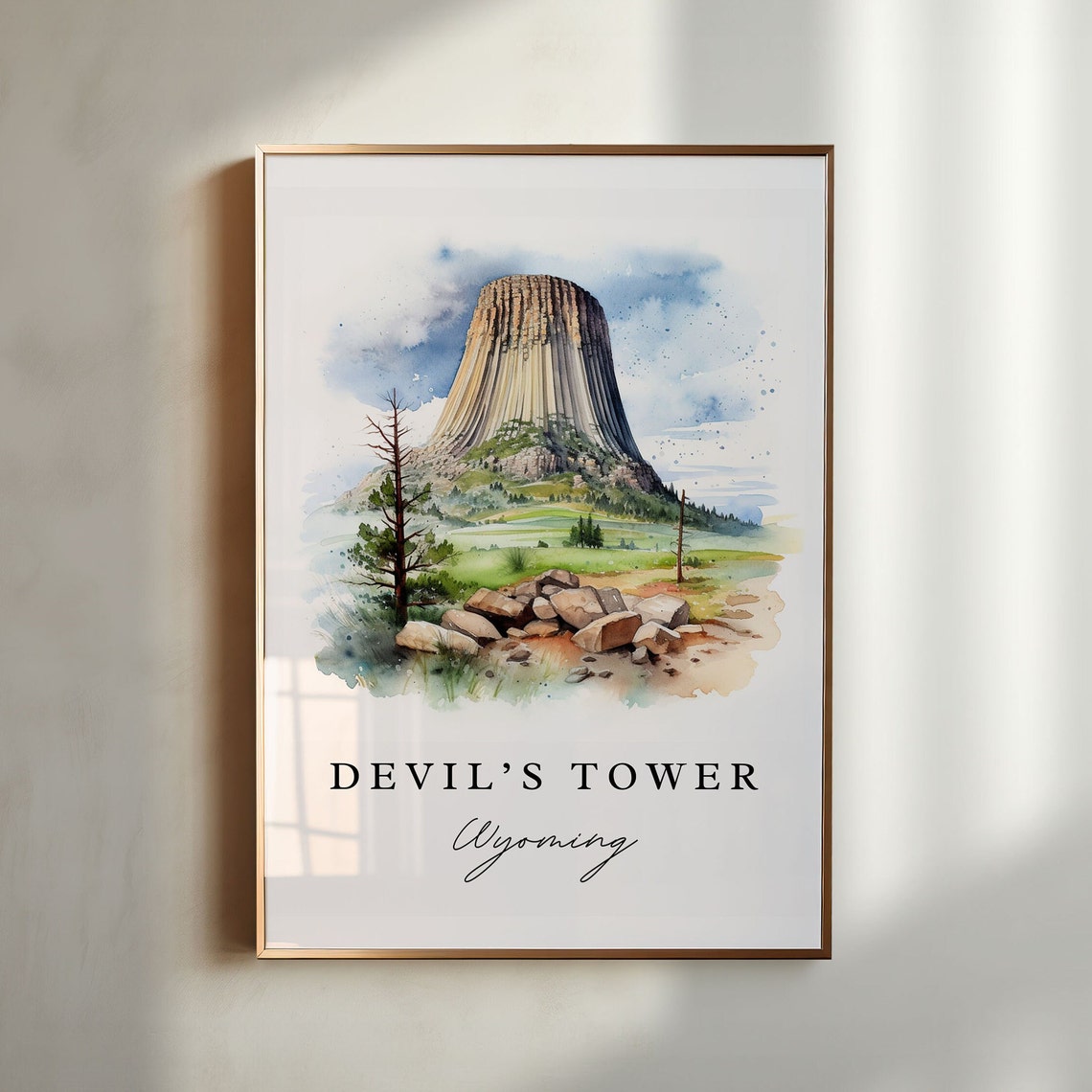Devil's Tower Wyoming National Monument Towering Iconic Butte Poster