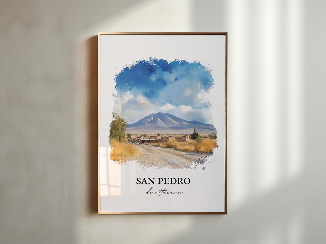San Pedro De Atacama Wall Art Chile Print Watercolor Gift Travel Poster Housewarming - Image 5