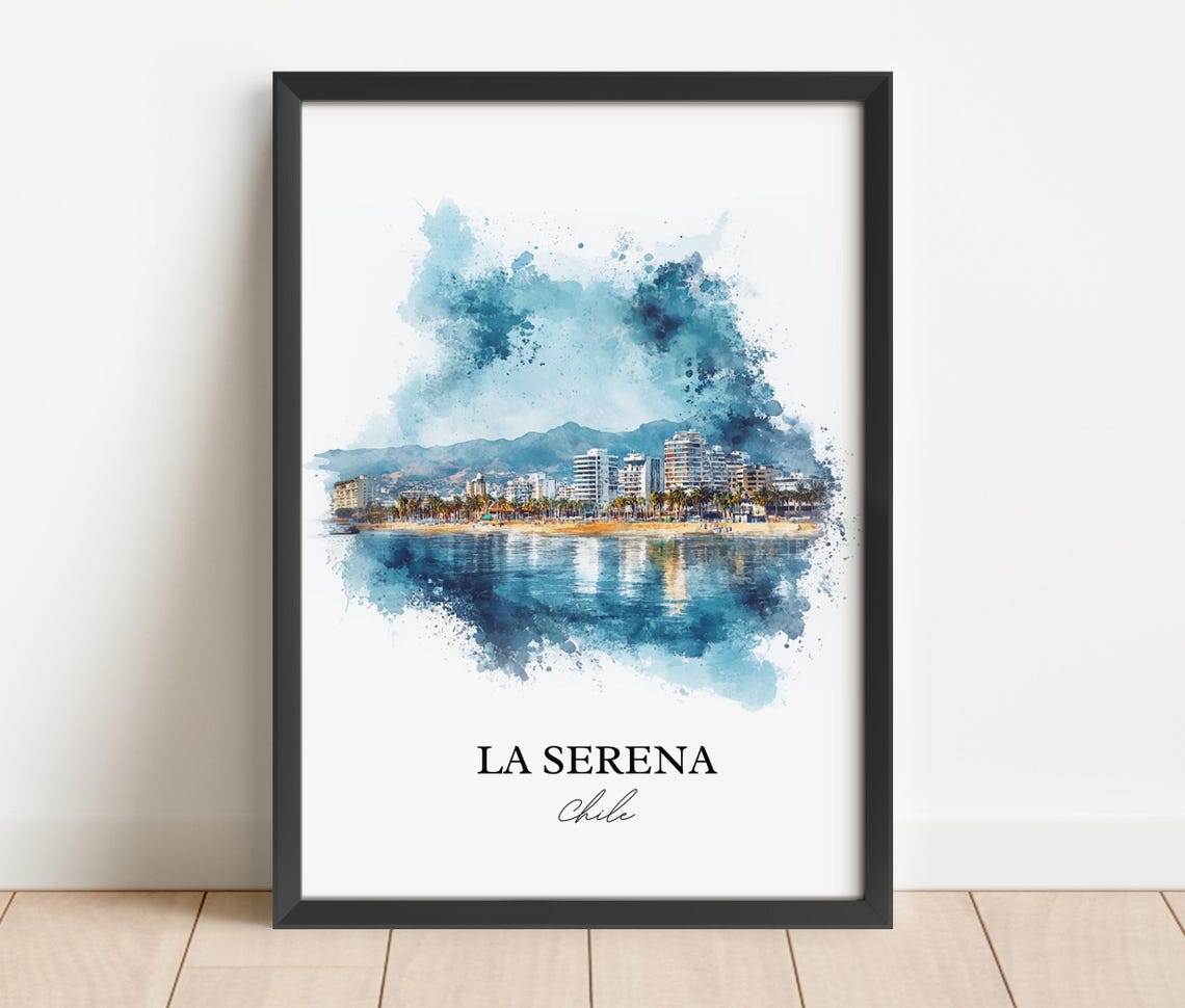 La Serena Chile Art Print Watercolor Gift Travel Poster Housewarming - Image 4