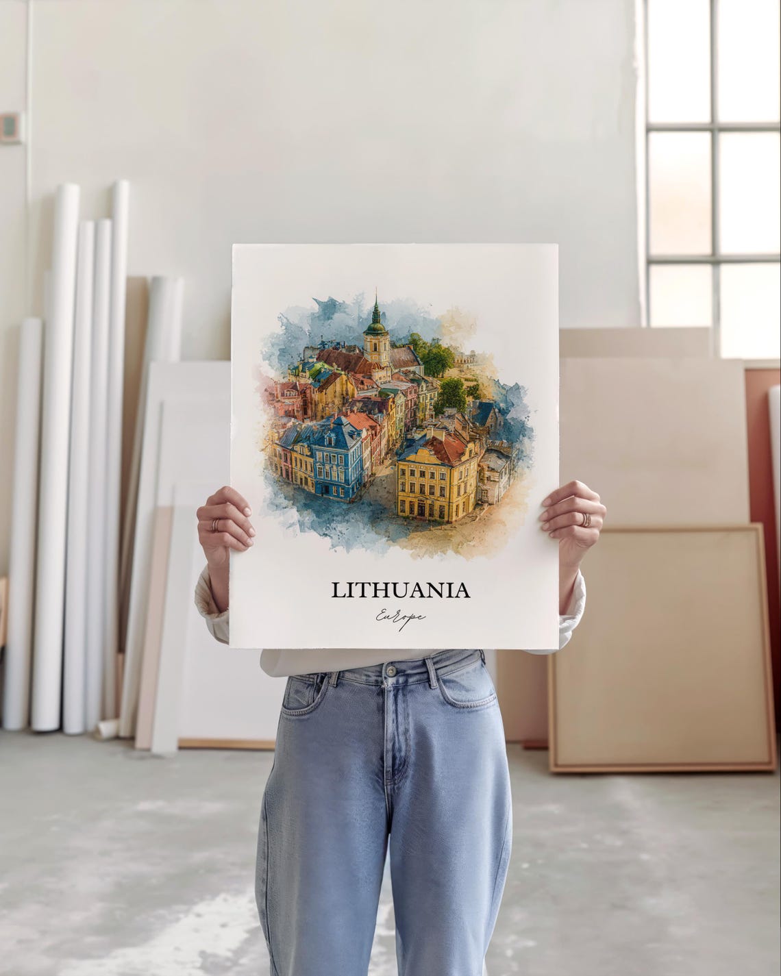 Lithuania Watercolor Travel Poster, Europe Art Print - Image 5