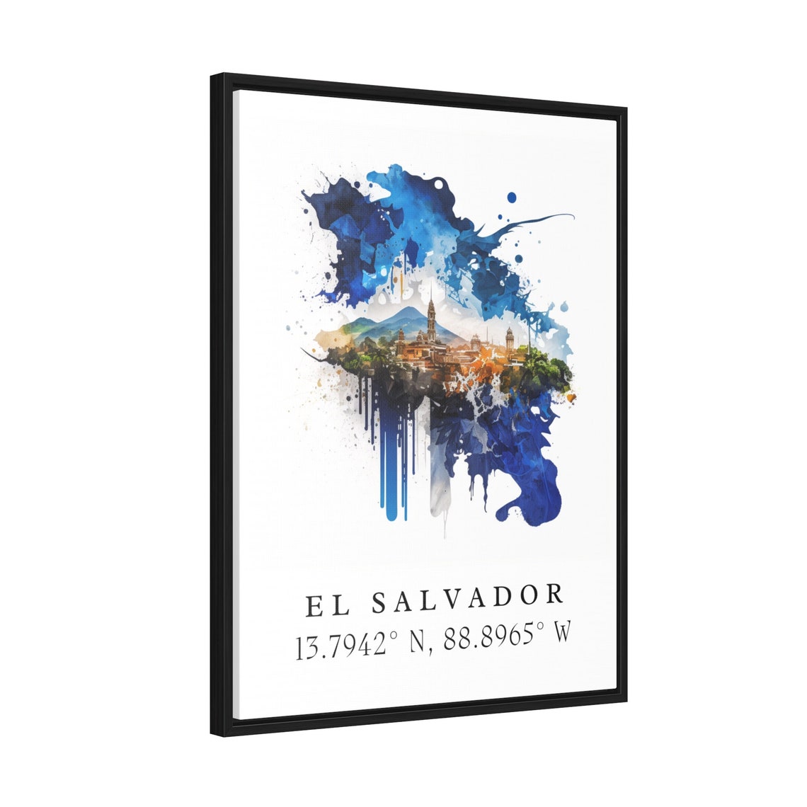El Salvador Watercolor Travel Poster, Central America - Image 2