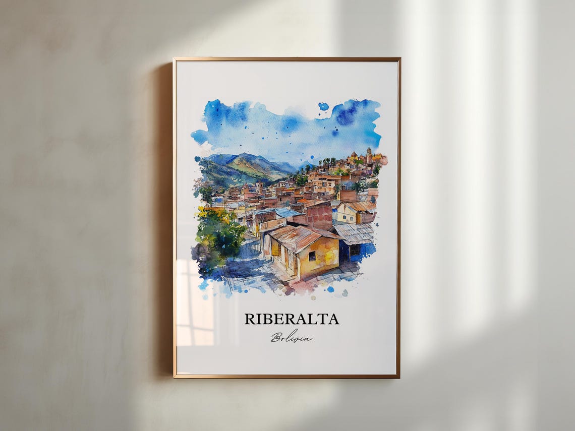Riberalta Wall Art Beni Dept Print Bolivia Watercolor Gift Travel Poster Housewarming - Image 4