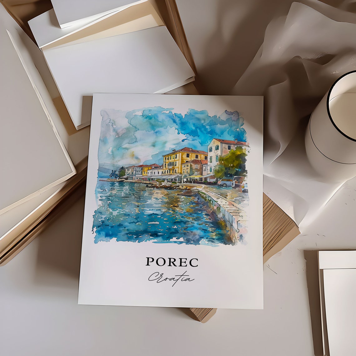 Porec Croatia Watercolor Travel Poster, Istria - Image 6