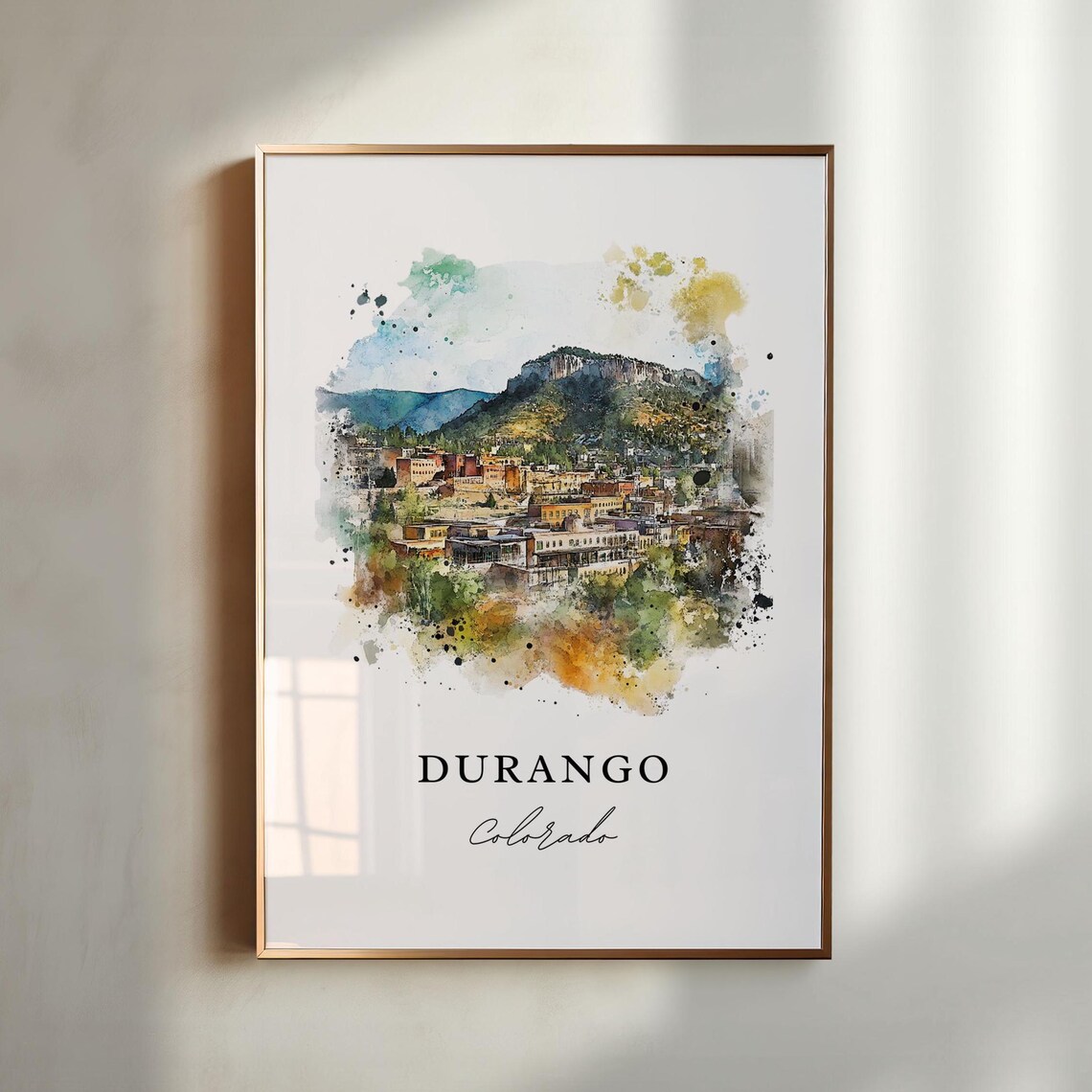Durango, Colorado Watercolor Travel Poster