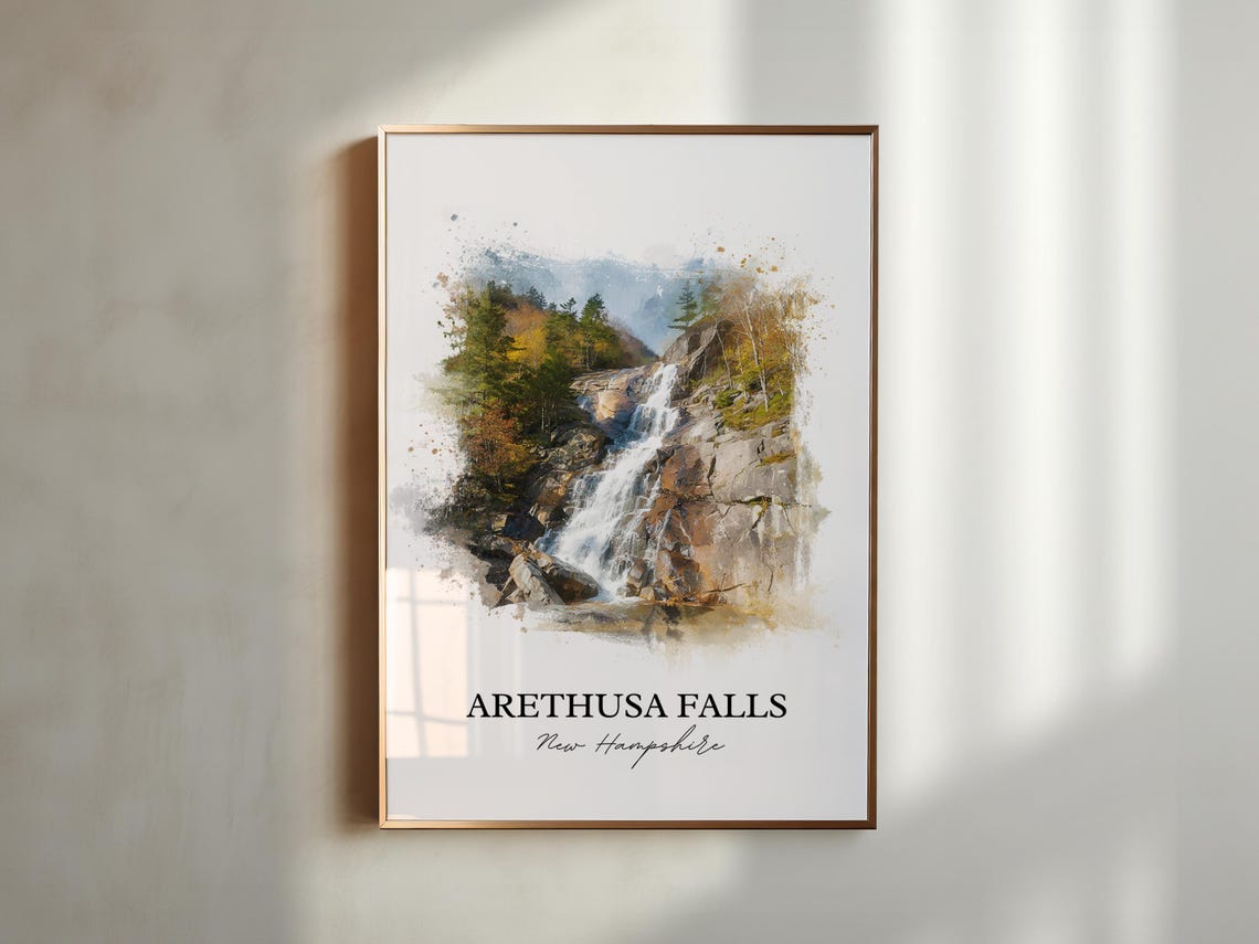 Arethusa Falls New Hampshire White Mountains Waterfall Travel Poster - Image 3