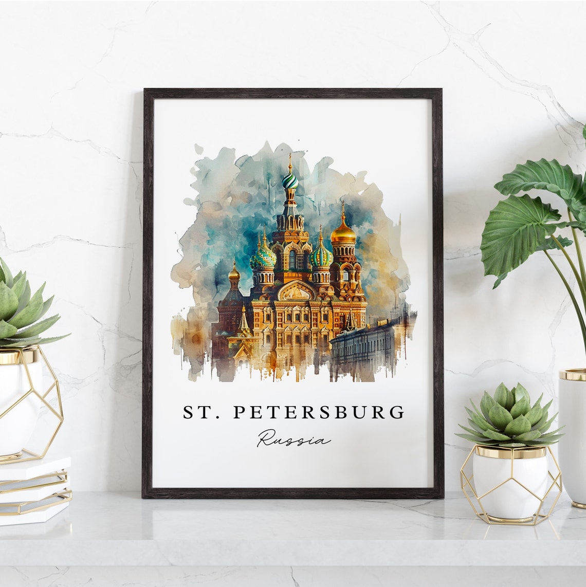 St Petersburg Russia Travel Poster, Custom Text - Image 3