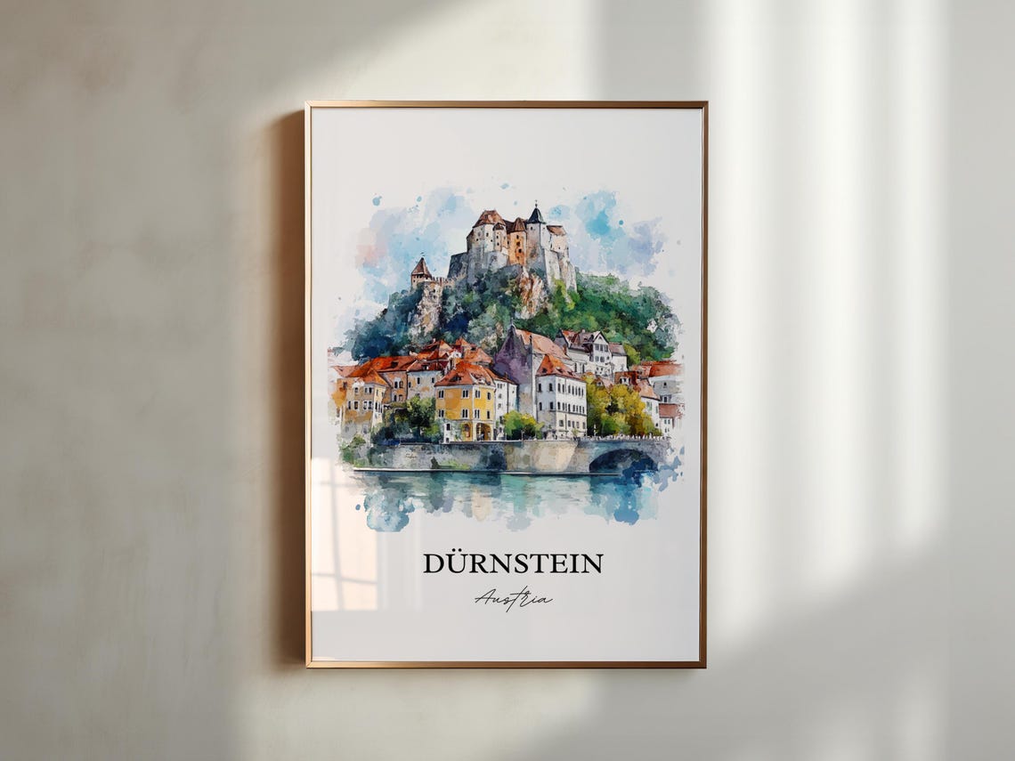 Dürnstein Austria Danube River Castle Watercolor Wachau Travel Poster - Image 5