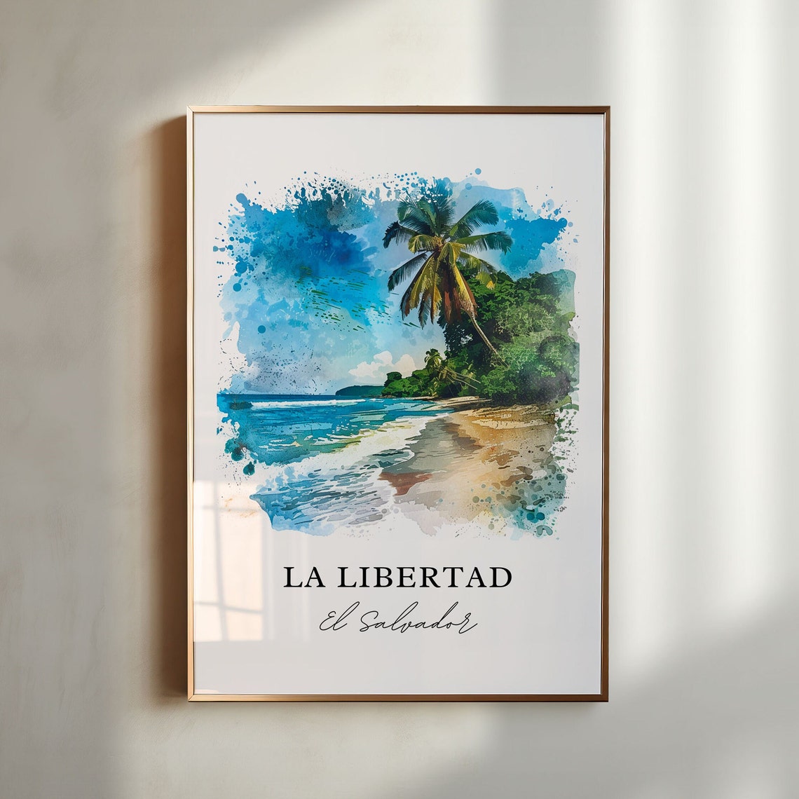 La Libertad El Salvador Art La Libertad Print El Salvador Watercolor La Libertad Gift Travel Print Travel Poster Housewarming Gift