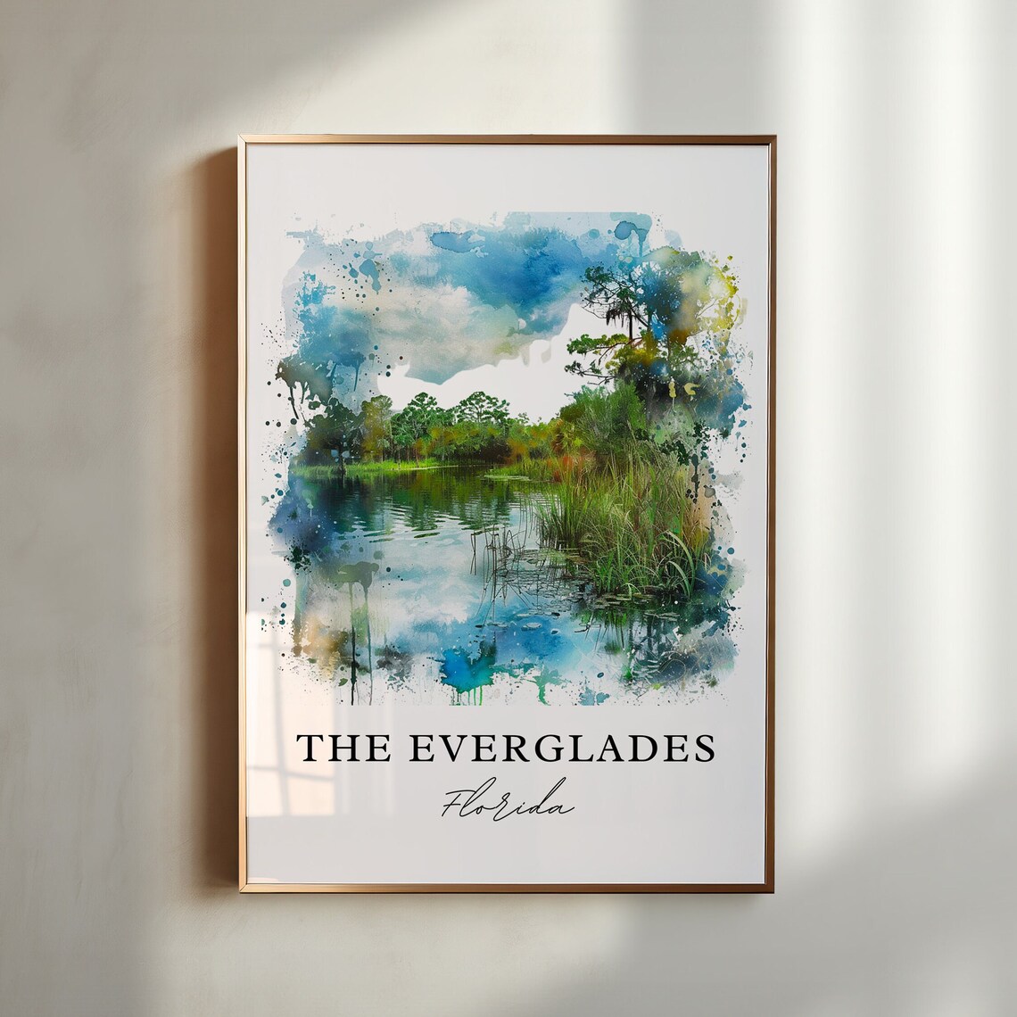 Everglades Watercolor Travel Poster Art Print