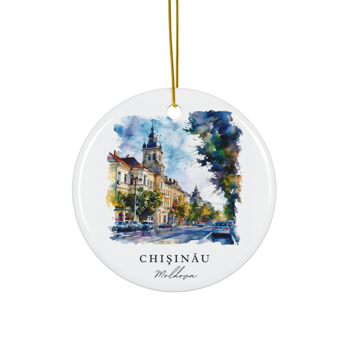 Chisinau Moldova Ornament, Christmas Art Print