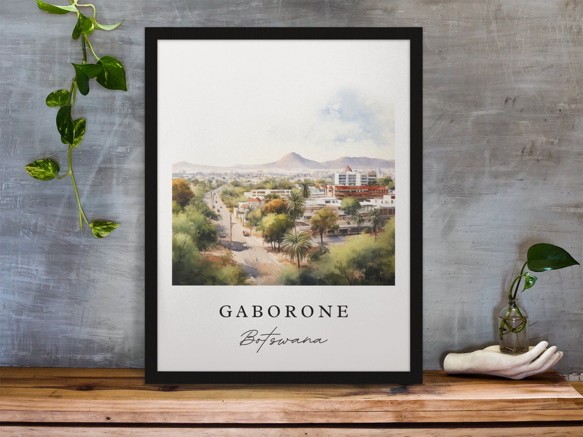 Gaborone Botswana Wall Art Poster Wedding Gift Birthday Present Custom Text Personalized - Image 2