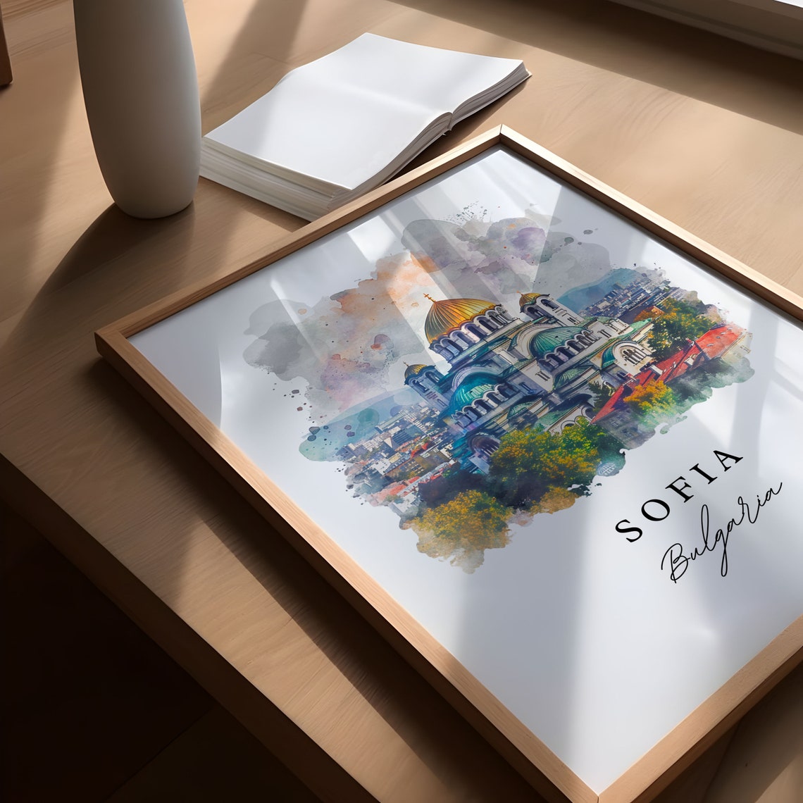 Sofia Bulgaria Travel Poster, Custom Text Art Print - Image 5