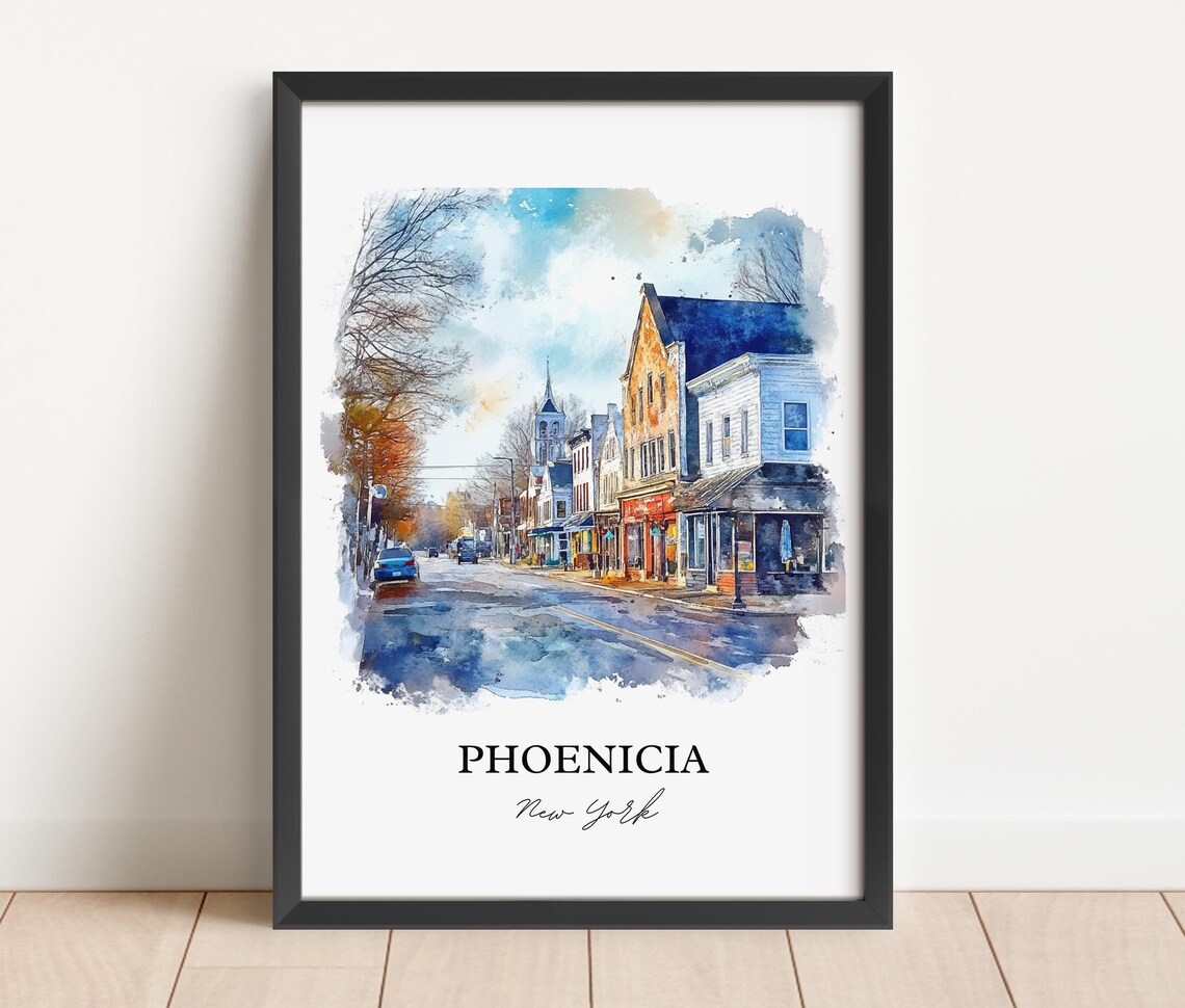 Phoenicia New York Main Street Historic Town Watercolor Poster - Image 2