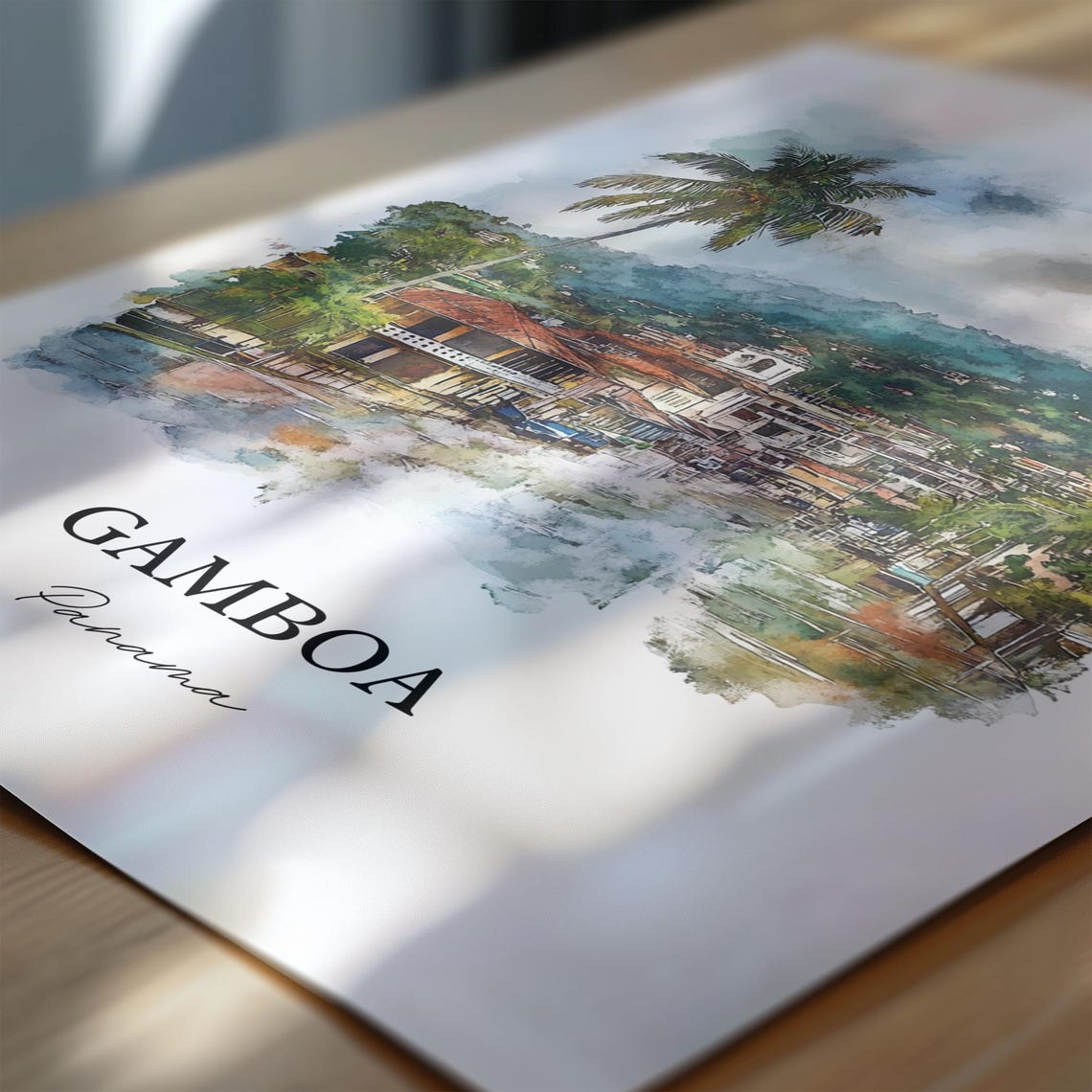 Gamboa Wall Art Panama Print Watercolor Gift Travel Poster Housewarming - Image 6