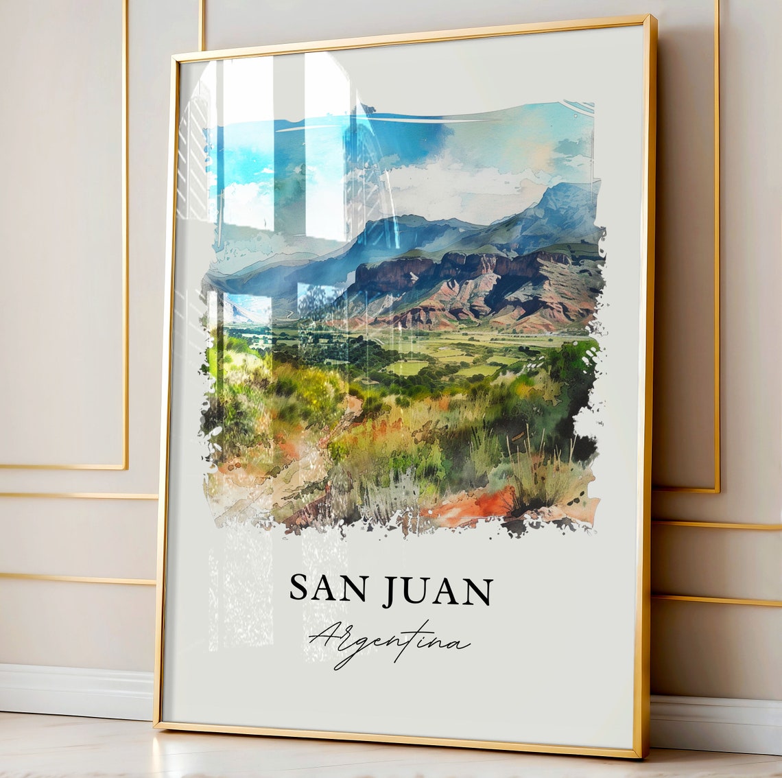 San Juan Argentina Art Print Watercolor Gift Travel Poster Housewarming - Image 4