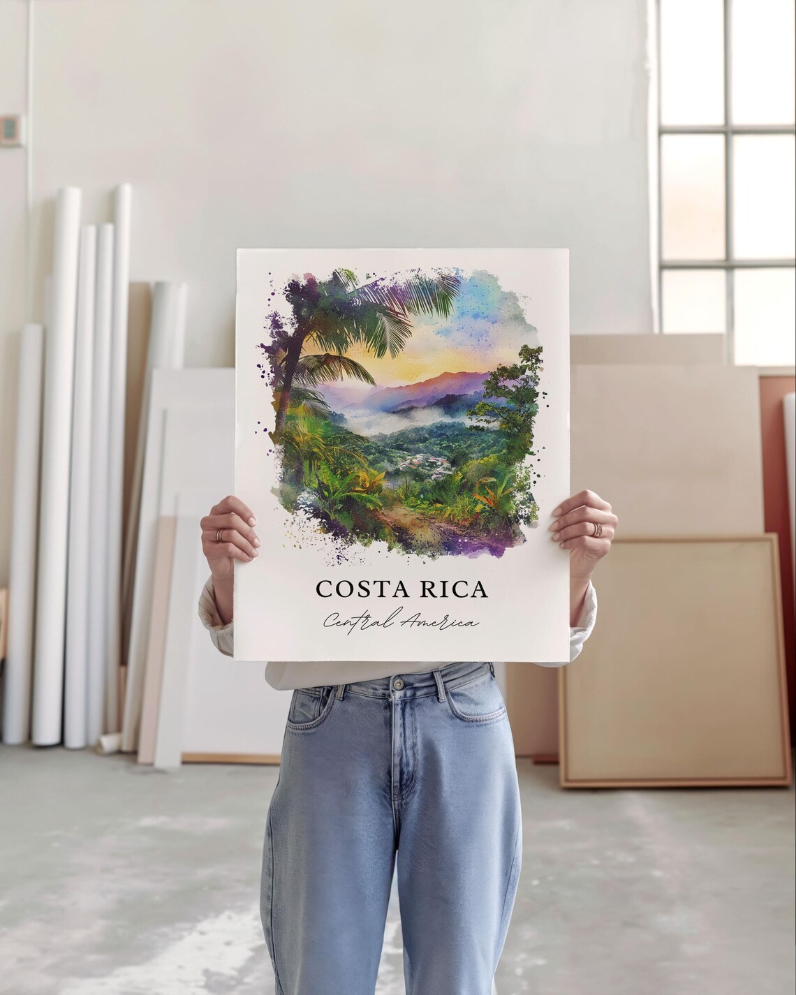 Costa Rica Watercolor Travel Poster, Central America - Image 4
