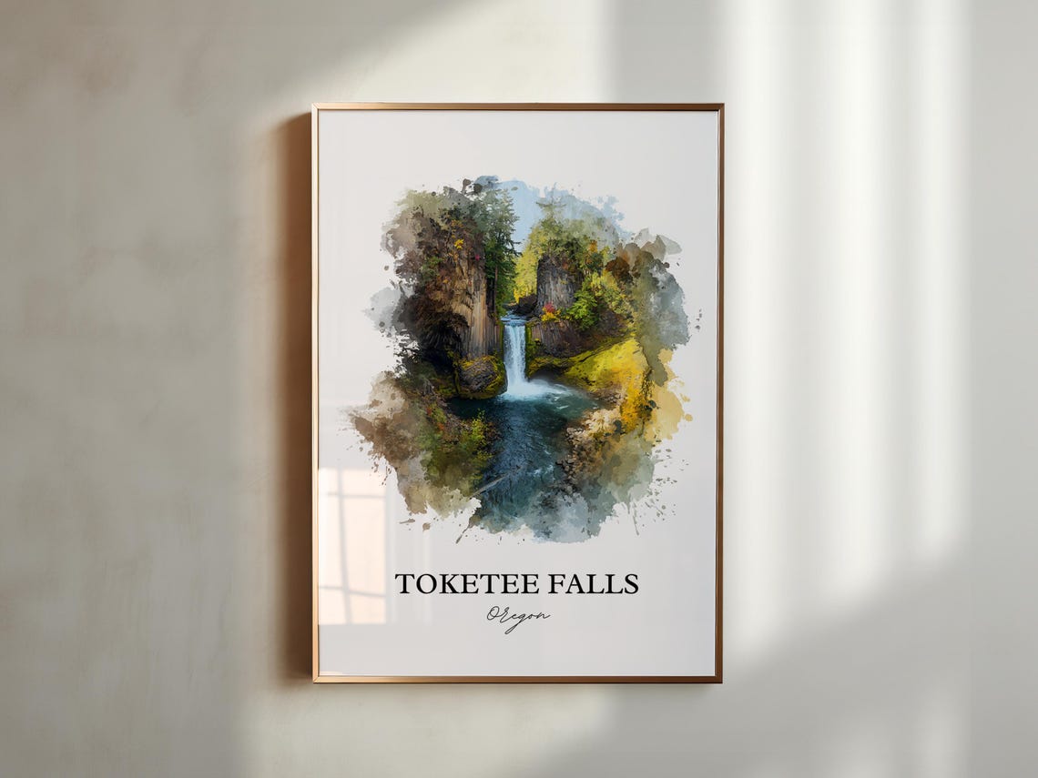 Scenic Toketee Falls Oregon Columnar Basalt Waterfall Poster - Image 6