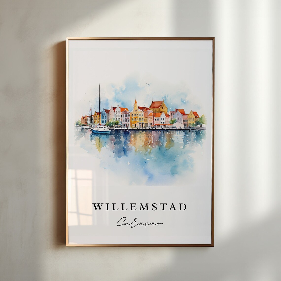 Willemstad Curacao Travel Poster, Custom Text