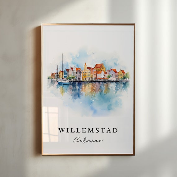 Willemstad Curacao Travel Poster, Custom Text