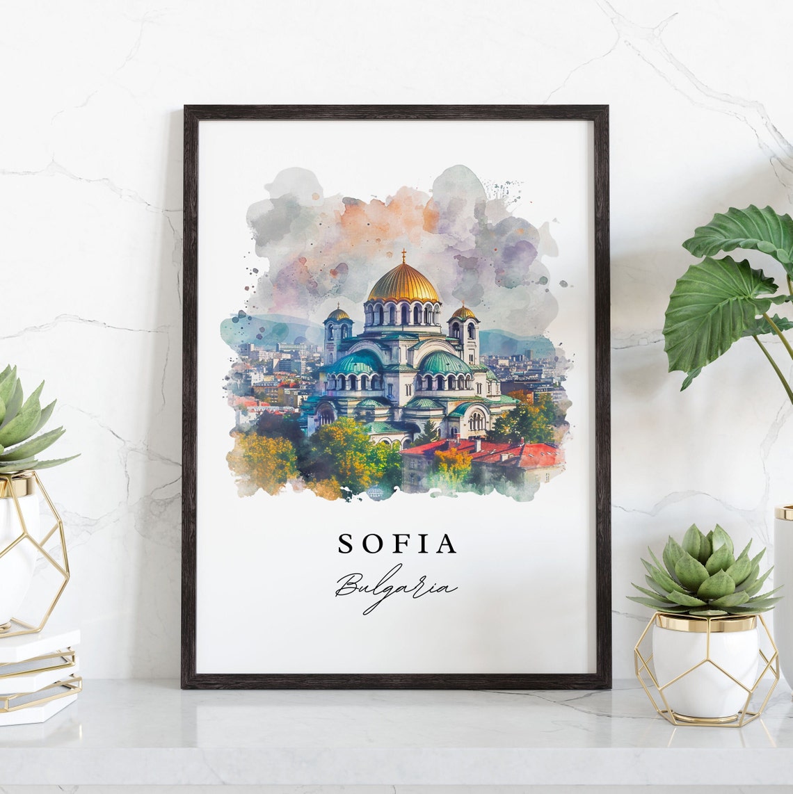 Sofia Bulgaria Travel Poster, Custom Text Art Print - Image 3