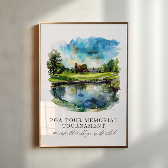 Memorial Tournament Art Pga Tour Print Pga Watercolor Art Muirfield Village Golf Club Gift Travel Print Housewarming Gift Golf Lover