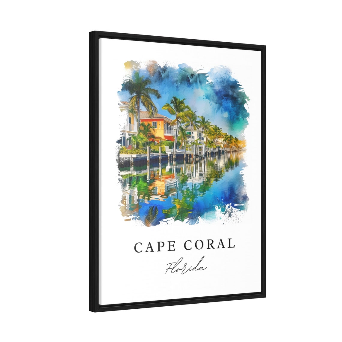 Cape Coral Florida Wall Art Print, Custom Text - Image 2