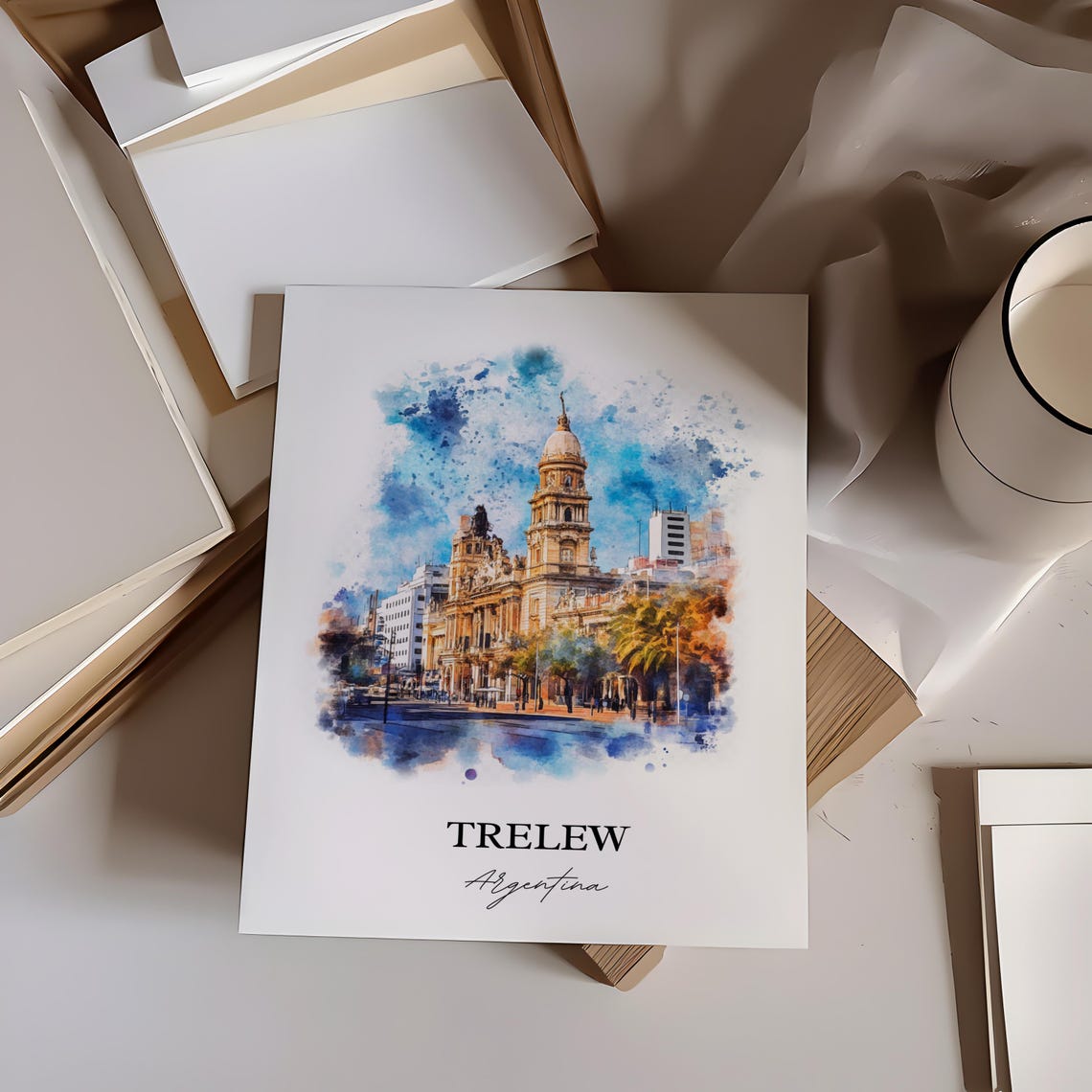 Trelew Wall Art Print Argentina Watercolor Gift Travel Poster Housewarming - Image 6