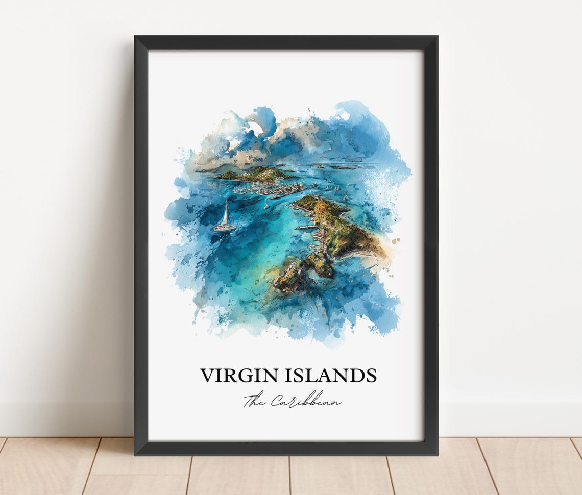 Virgin Islands Travel Poster, Caribbean Wall Art - Image 2