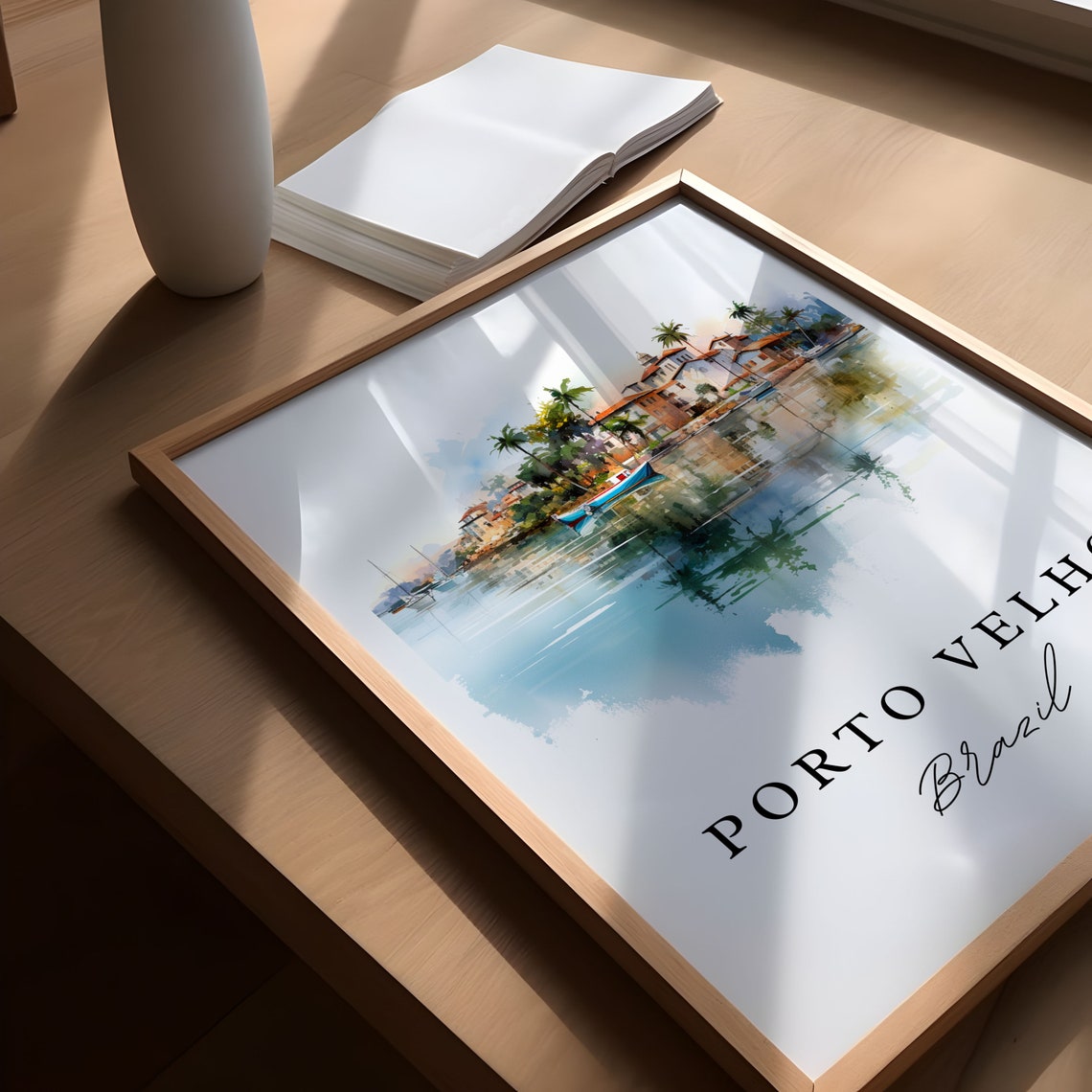 Port Velho Wall Art Brazil Poster Print Wedding Gift Present Custom Text Perfect - Image 5