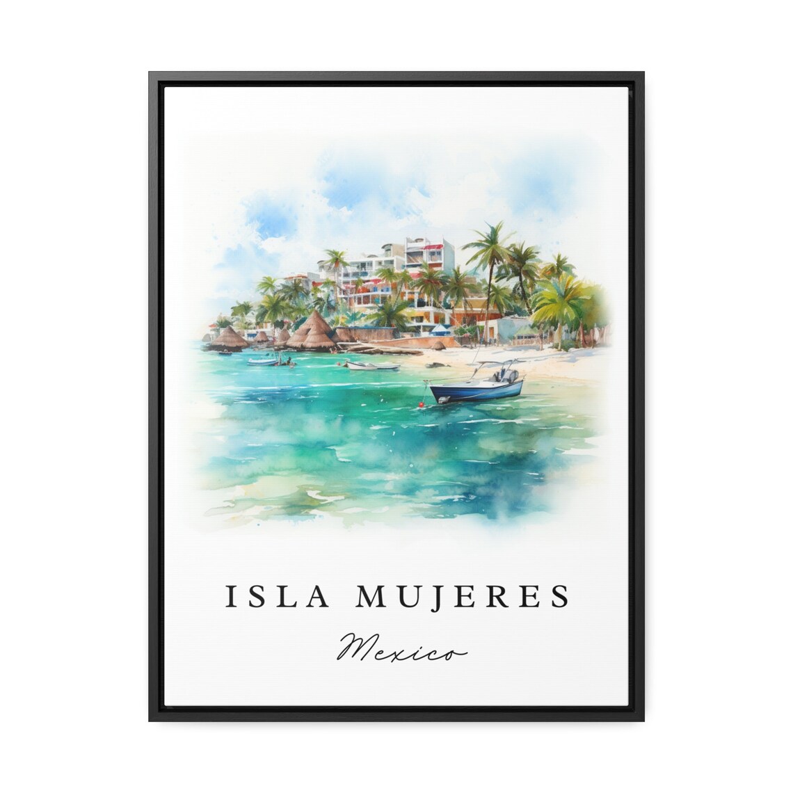Isla Mujeres Travel Poster, Mexico Custom Text - Image 6
