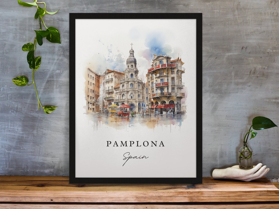 Pamplona Traditional Travel Poster, Custom Text - Image 2