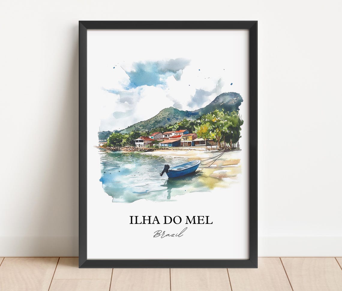 Ilha Do Mel Wall Art Paran Print Brazil Watercolor Gift Travel Poster Housewarming - Image 2