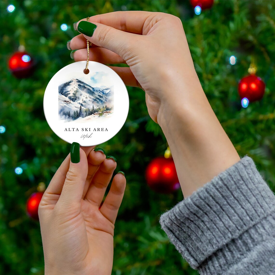 Alta Ski Area Christmas Ornament, Utah Souvenir - Image 4