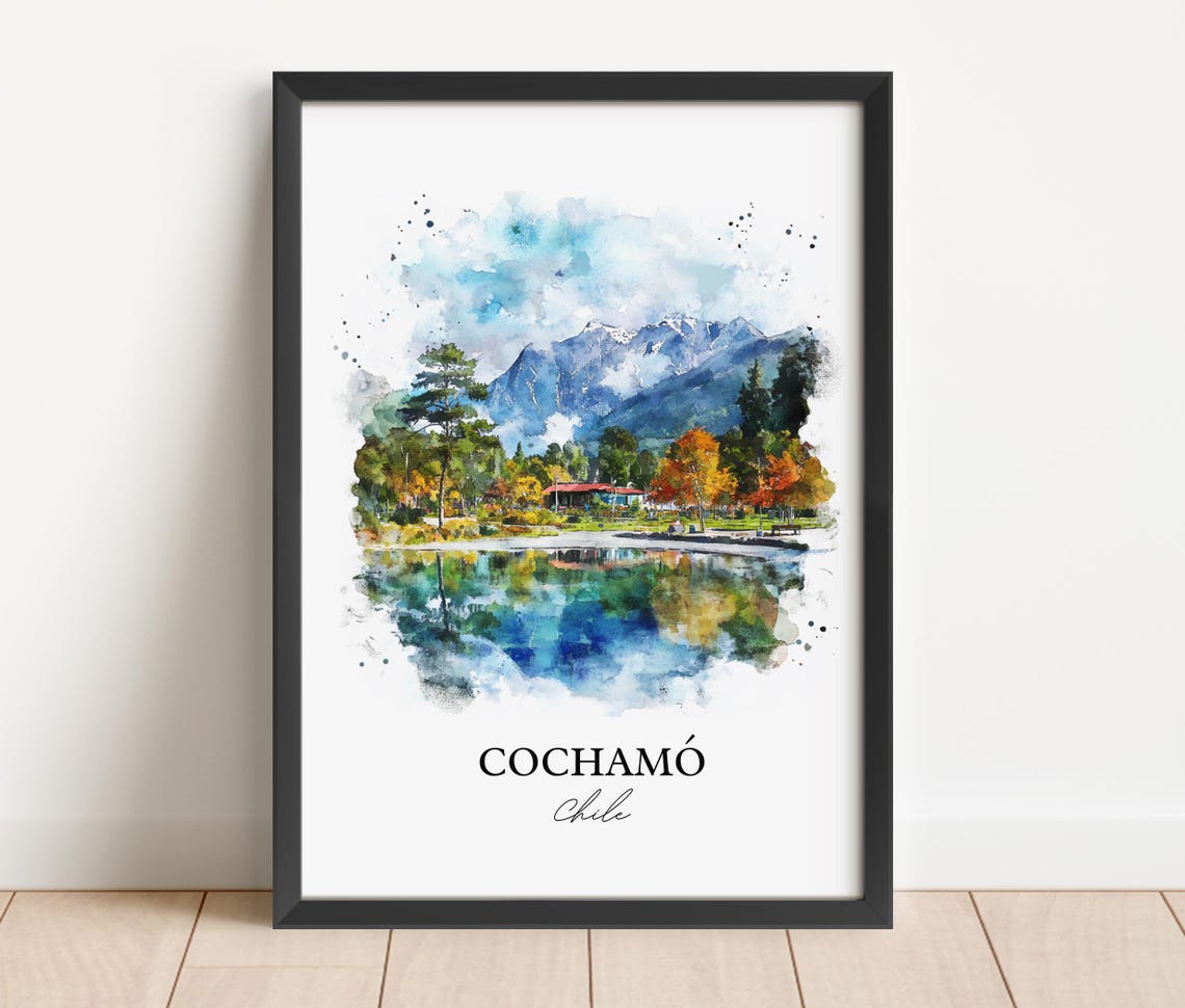 Cocham Wall Art Llanquihue Province Print Chile Watercolor Gift Travel Poster Housewarming - Image 2