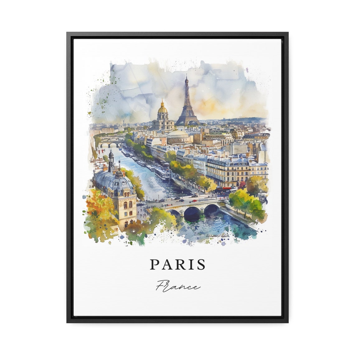 Paris Eiffel Tower Watercolor Travel Poster - Image 3