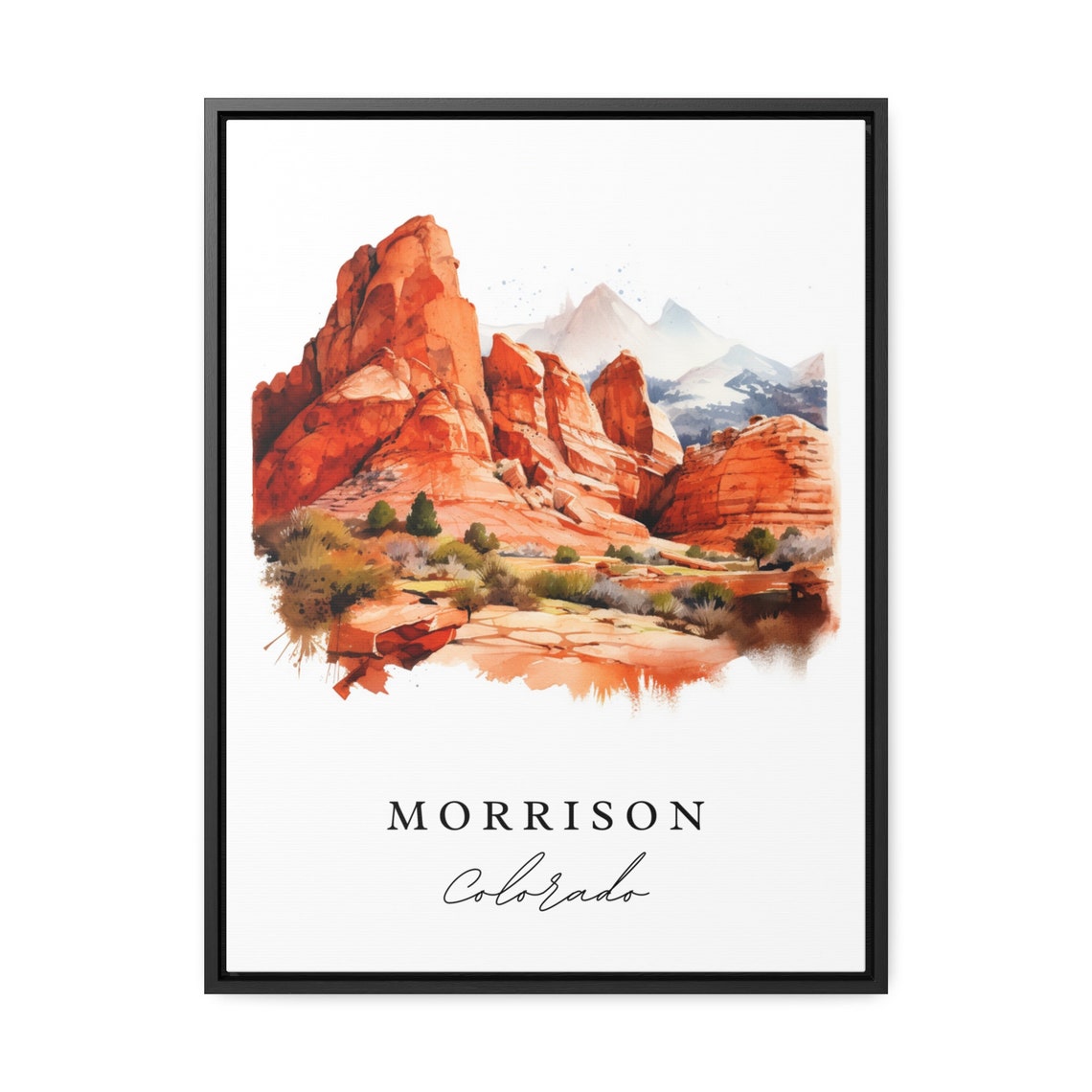 Morrison Colorado Red Rocks Landscape Watercolor Desert Art Poster - Image 2