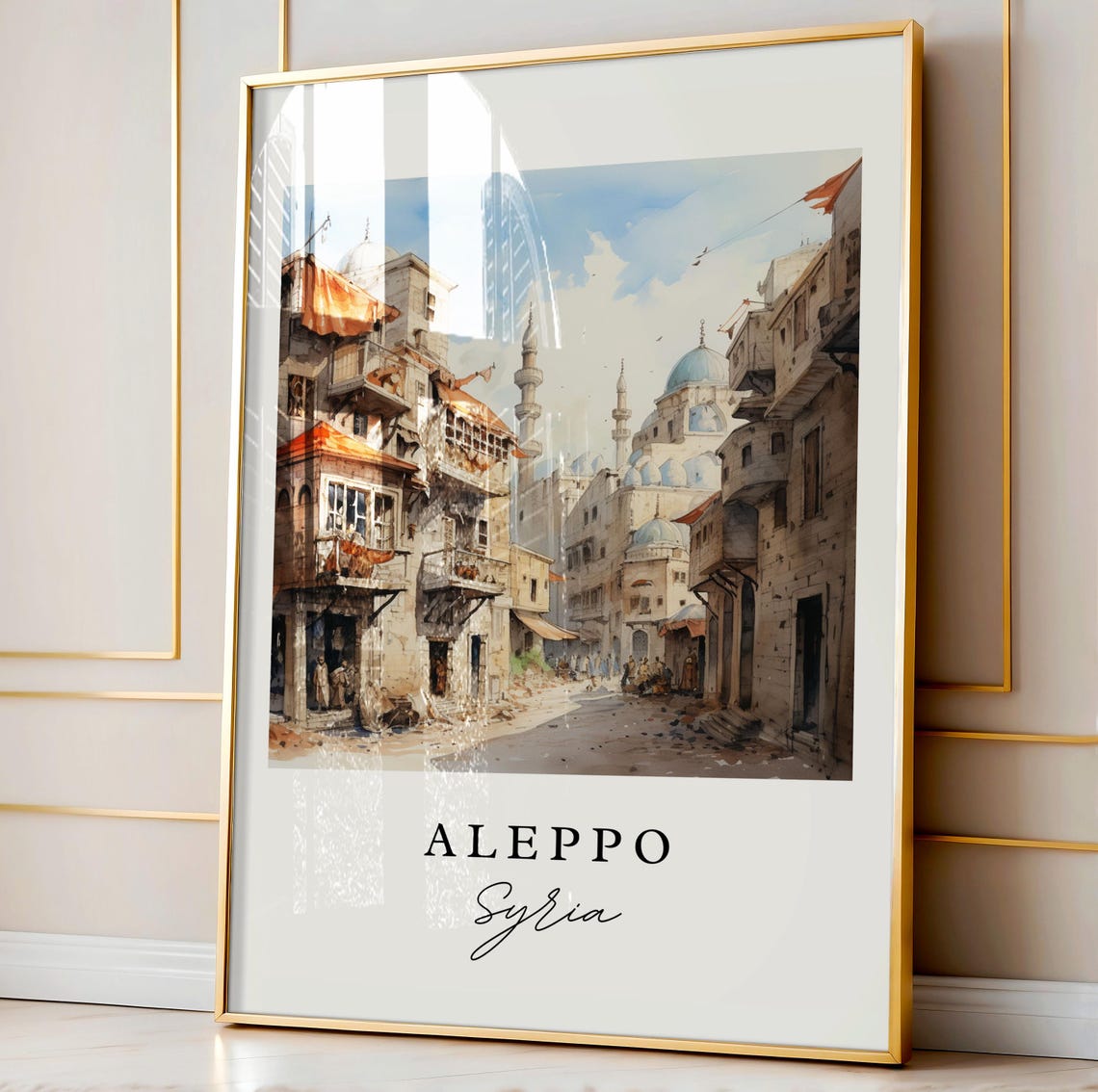 Aleppo Syria Wall Art Poster Wedding Gift Birthday Present Custom Text Personalized - Image 4